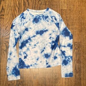 Gap kids rash guard swim shirt Blue Tie-Dye Long Sleeve Shirt girls M